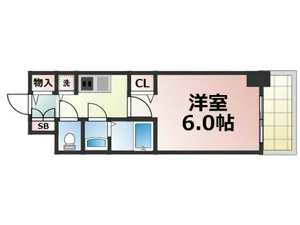 ファステート玉造駅前ダミュウ(1K/8階)の間取り写真
