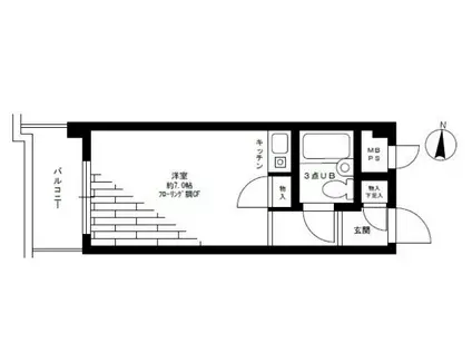 セザールプラザ府中(ワンルーム/1階)の間取り写真