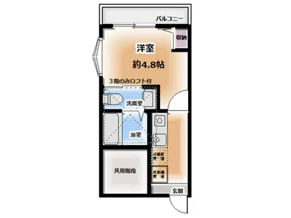 TSURUMI BASE(1K/2階)の間取り写真