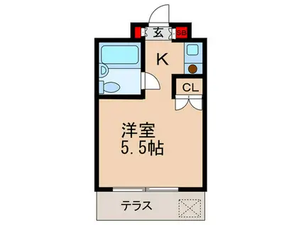 扶桑マンション(ワンルーム/1階)の間取り写真
