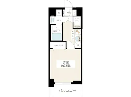 エルフォルテ赤羽(1K/4階)の間取り写真