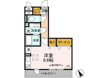 メゾン・ド・ゆめが丘(ワンルーム/1階)の間取り写真