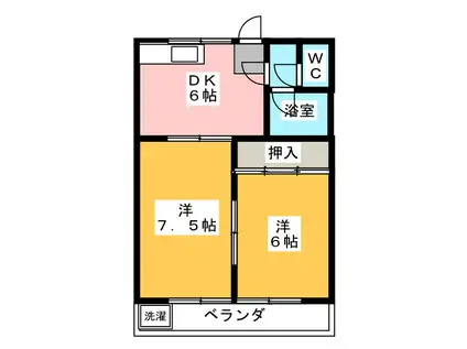 ベルメゾンSHIMA(2DK/3階)の間取り写真