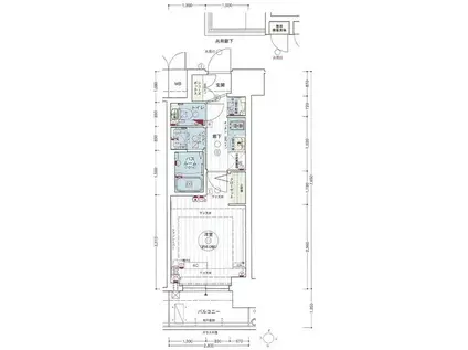エステムコート名古屋新栄IIアリーナ(1K/15階)の間取り写真
