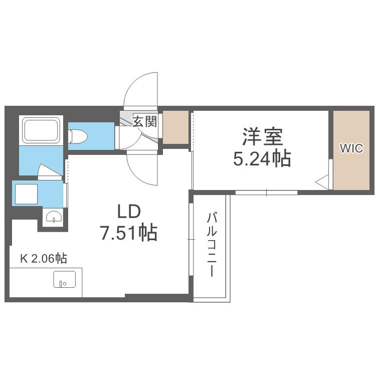 SーRESIDENCE琴似本通AVANTA(1LDK/1階)の間取り写真