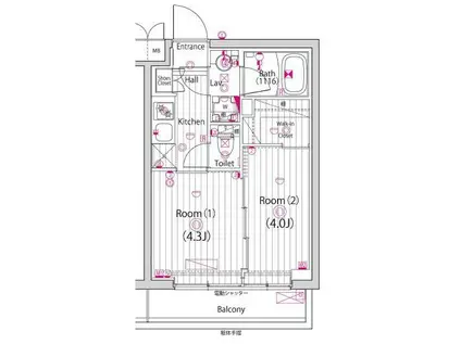 ガーラ練馬グランドステージ(2K/4階)の間取り写真