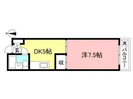 雅17ワイズ(1DK/1階)の間取り写真