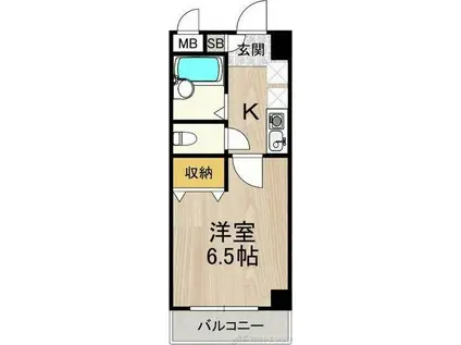 おおきに北梅田サニーアパートメント(1K/5階)の間取り写真