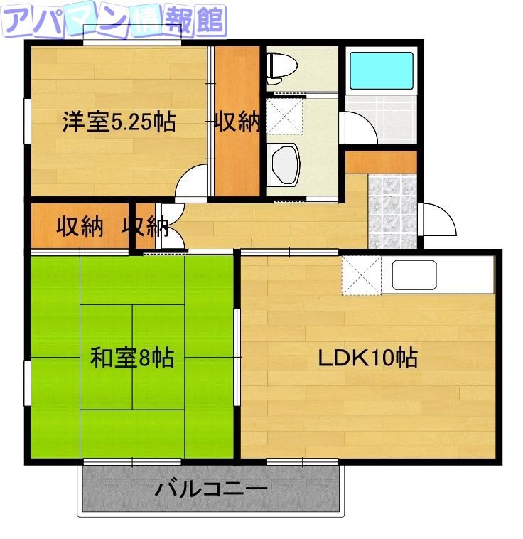 ラグーン神道寺南C棟(2LDK/2階)の間取り写真