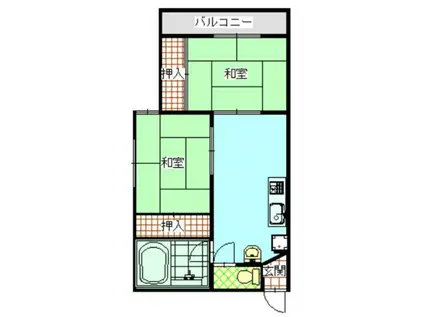 井駒ハイツ(2DK/2階)の間取り写真