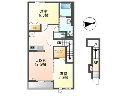ヴィラ・フェリーチェ(2LDK/2階)の間取り写真