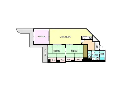 エバーグリーン淀川4号館棟(3LDK/5階)の間取り写真