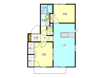 レリーフ22(2LDK/1階)の間取り写真