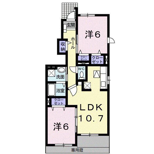 サンリット I(2LDK/1階)の間取り写真