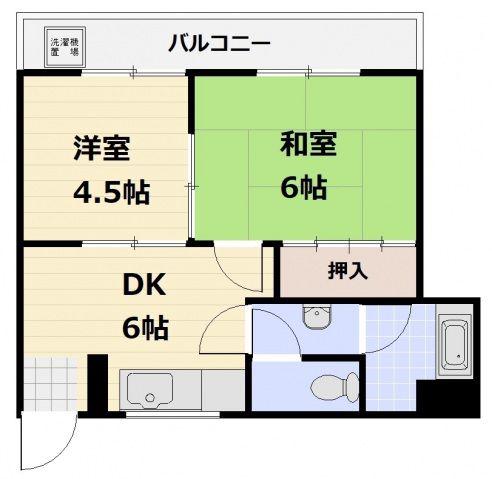 東宝ビル(2DK/2階)の間取り写真