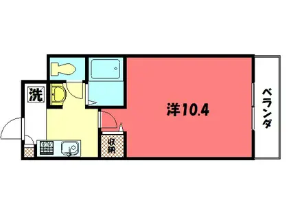 バレンシア花(1K/2階)の間取り写真