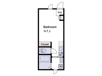 リュミエール平井(ワンルーム/1階)の間取り写真