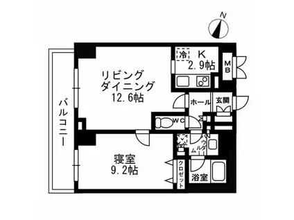 パークフラッツ学芸大学(1LDK/3階)の間取り写真