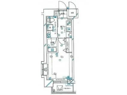 ガリシア浜松町(1K/7階)の間取り写真