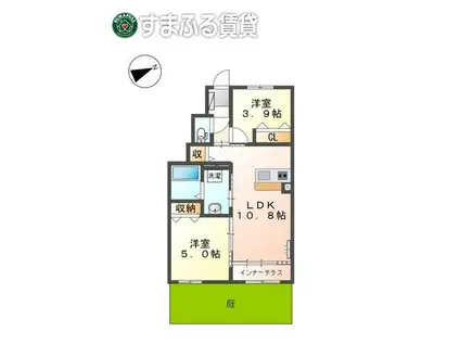 アビタシオンD(2LDK/1階)の間取り写真