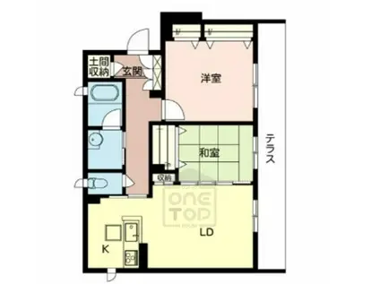 シャーメゾンリラフォート(2LDK/1階)の間取り写真