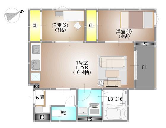 REGALEST 新福(2LDK/2階)の間取り写真