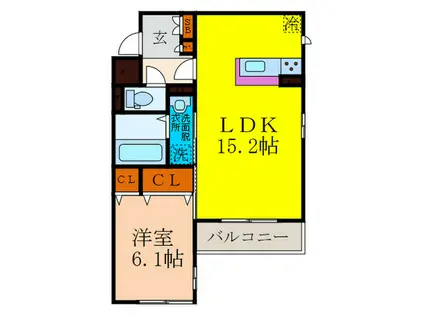 D-ROOM NOVALIS(1LDK/3階)の間取り写真