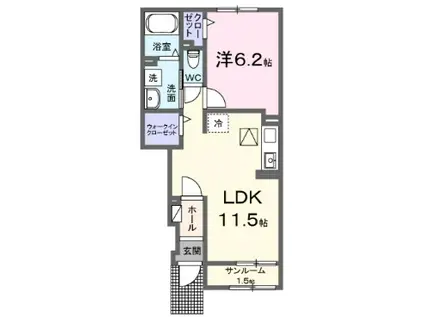 サニーフィールドIII(1LDK/1階)の間取り写真