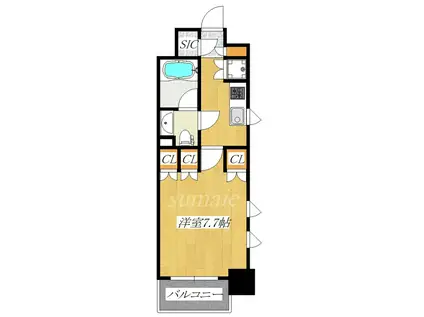 ウィルヴェール東十条(1K/12階)の間取り写真