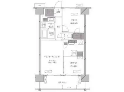 エースタンダード芝浦(2LDK/10階)の間取り写真