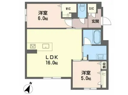 グランドシャーメゾン月出(2LDK/1階)の間取り写真