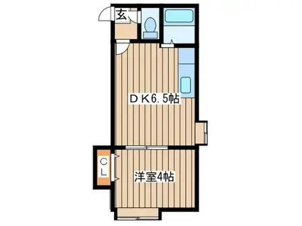 パ-クサイド豊平(1DK/2階)の間取り写真