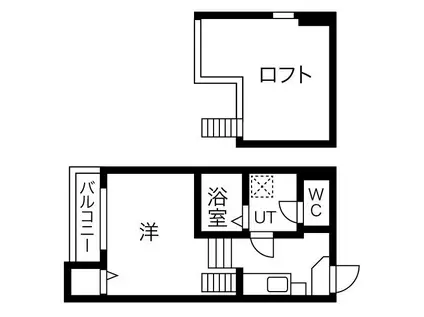 ノブレス・ルミエ(1K/1階)の間取り写真