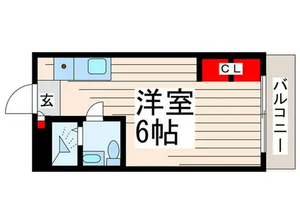 フローラ5(ワンルーム/2階)の間取り写真