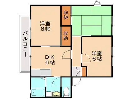 Pーアーク24F棟(3DK/1階)の間取り写真
