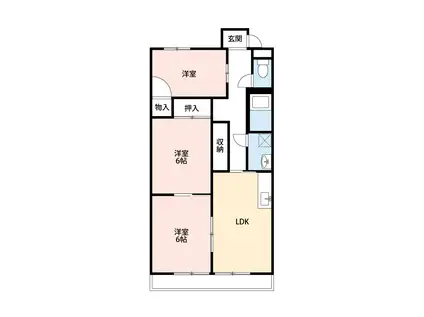 コーポ美華II(3LDK/1階)の間取り写真