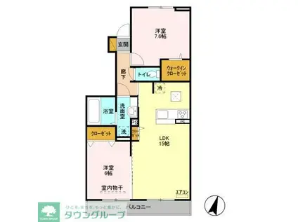 なんてんの郷III(2LDK/1階)の間取り写真