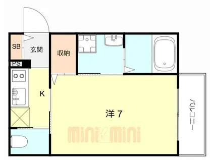 KTIレジデンス加島VI(1K/1階)の間取り写真