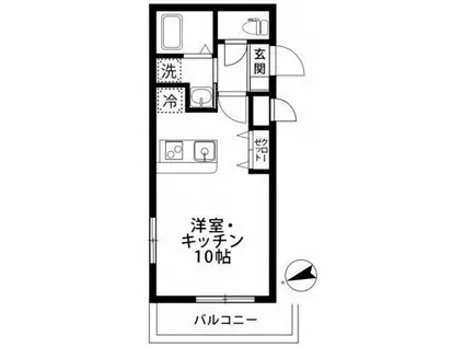 ファンファーレ調布(ワンルーム/3階)の間取り写真