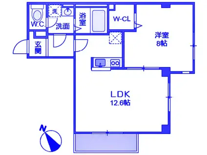 ファーストレジデンス東寺尾(1LDK/1階)の間取り写真