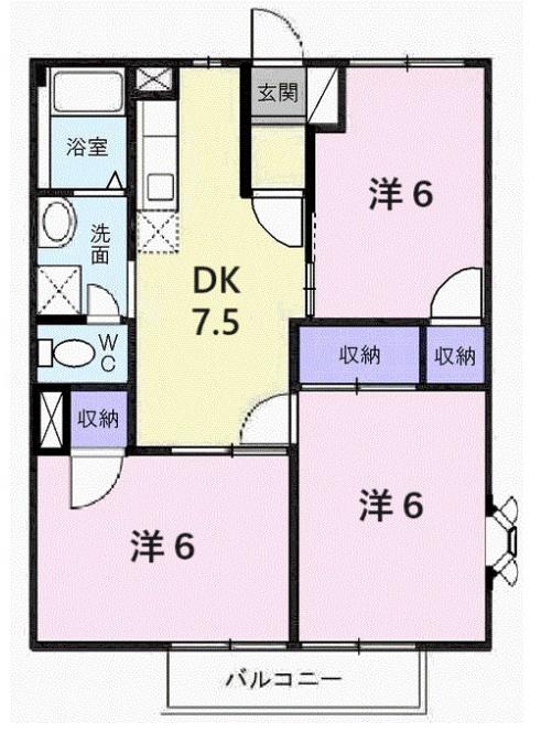 アメニティコーポ(3DK/2階)の間取り写真