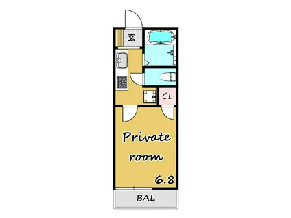 マツヤマハイツ(1K/1階)の間取り写真