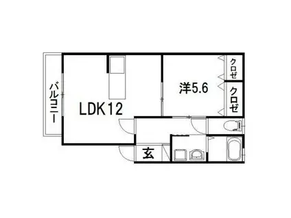 ブルージュM(1LDK/1階)の間取り写真