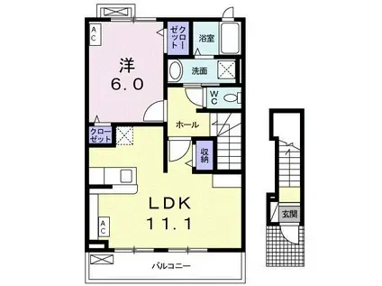 サンリット東鶉 II(1LDK/2階)の間取り写真