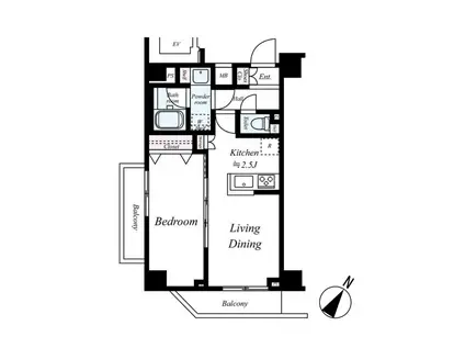 ARTESSIMO REVE(1LDK/6階)の間取り写真