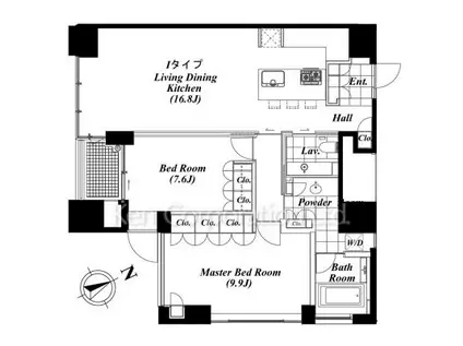 WE WILL八丁堀(2LDK/11階)の間取り写真