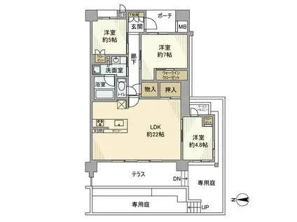 BRILLIA CITY千里丘(3LDK/4階)の間取り写真