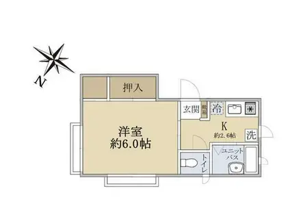 コーポ松庵(1K/2階)の間取り写真