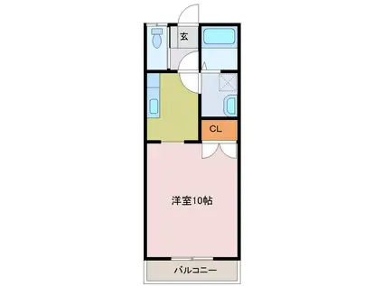 BREEZ BAY HILLS牛神(ワンルーム/2階)の間取り写真