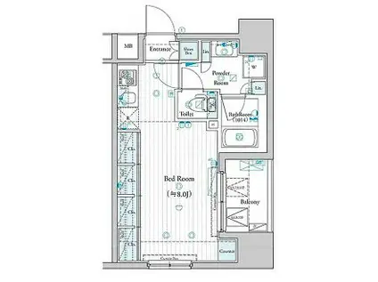 ログ東日本橋(ワンルーム/8階)の間取り写真